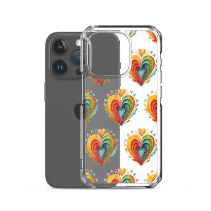 Add Sparkle with a Clear Hearts Phone Case for your Iphone! - Case