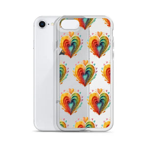 Colorful Hearts Clear Case - Stylish Iphone Protection - Dipaliz - Mobile Phone Cases