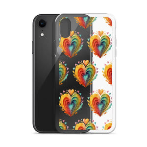 Colorful Hearts Clear Case - Stylish Iphone Protection - Dipaliz - Mobile Phone Cases