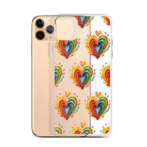 Colorful Hearts Clear Case - Stylish Iphone Protection - Dipaliz - Mobile Phone Cases