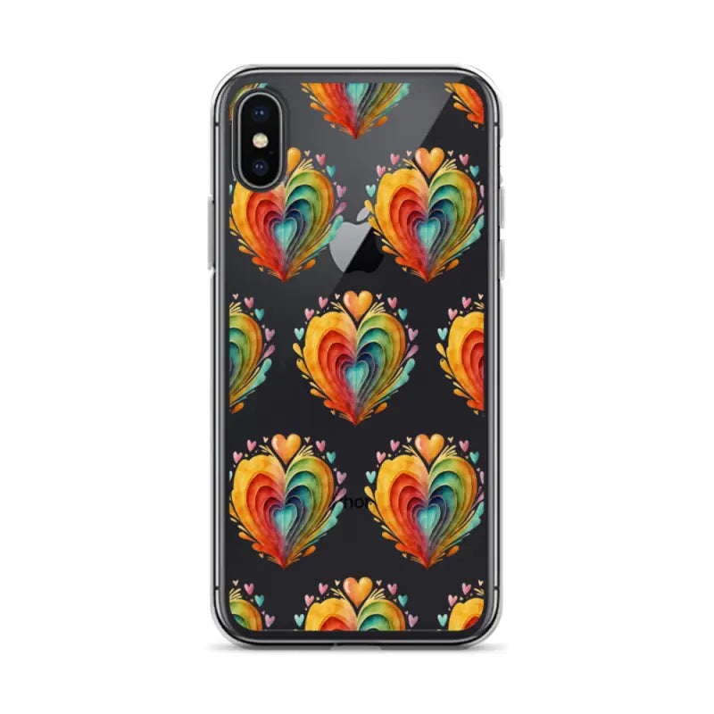 Add Sparkle with a Clear Hearts Phone Case for your Iphone! - Iphone X/xs Case