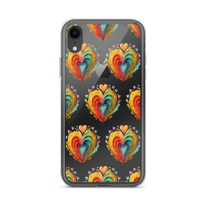 Colorful Hearts Clear Case - Stylish Iphone Protection - Dipaliz - Xr - Mobile Phone Cases