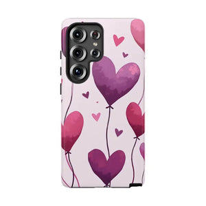Heart Balloons Phone Case - Cute Tough Love Design - Dipaliz - Samsung Galaxy S25 Ultra / Glossy - Mobile Cases