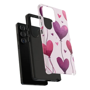 Heart Balloons Phone Case - Cute Tough Love Design - Dipaliz - Mobile Cases