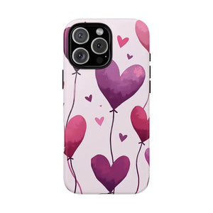 Heart Balloons Phone Case - Cute Tough Love Design - Dipaliz - Iphone 16 Pro Max / Glossy - Mobile Cases