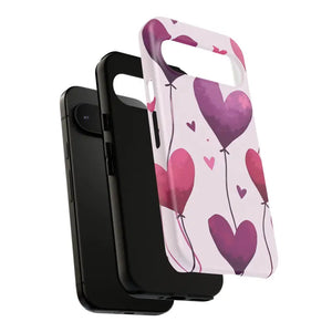 Heart Balloons Phone Case - Cute Tough Love Design - Dipaliz - Mobile Cases