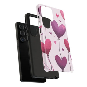 Heart Balloons Phone Case - Cute Tough Love Design - Dipaliz - Mobile Cases