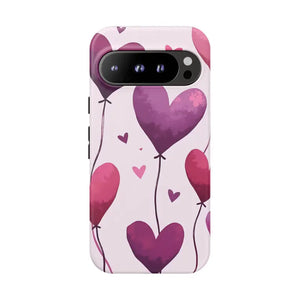 Heart Balloons Phone Case - Cute Tough Love Design - Dipaliz - Google Pixel 9 Pro / Matte - Mobile Cases