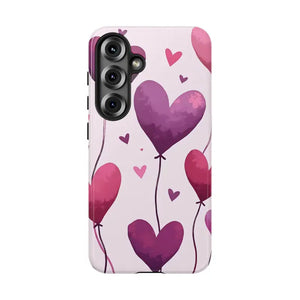 Heart Balloons Phone Case - Cute Tough Love Design - Dipaliz - Samsung Galaxy S25 / Glossy - Mobile Cases
