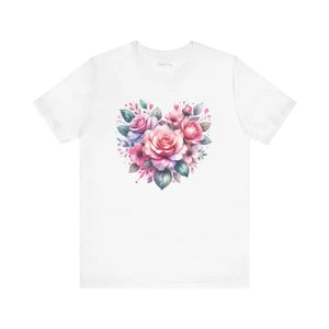 Hearts and Roses Tee - Soft Cotton Jersey Short Sleeve - Dipaliz - T-shirts