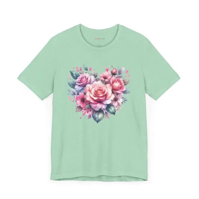 Cozy Heart Blossoms Jersey Short Sleeve Tee - T-shirt