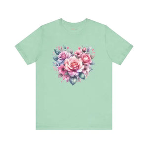 Hearts and Roses Tee - Soft Cotton Jersey Short Sleeve - Dipaliz - T-shirts