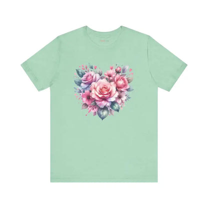 Cozy Heart Blossoms Jersey Short Sleeve Tee - T-shirt