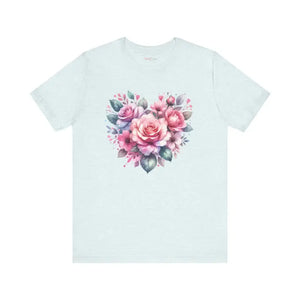 Hearts and Roses Tee - Soft Cotton Jersey Short Sleeve - Dipaliz - T-shirts