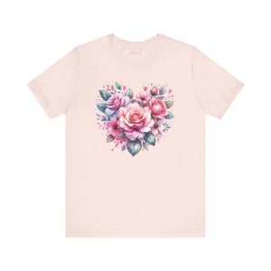 Hearts and Roses Tee - Soft Cotton Jersey Short Sleeve - Dipaliz - T-shirts