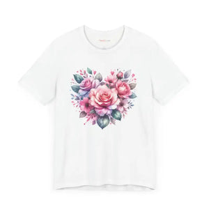 Hearts and Roses Tee - Soft Cotton Jersey Short Sleeve - Dipaliz - T-shirts