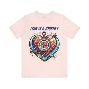 Heart Compass Short Sleeve Tee - Love Journey Cotton - Dipaliz - T-shirts