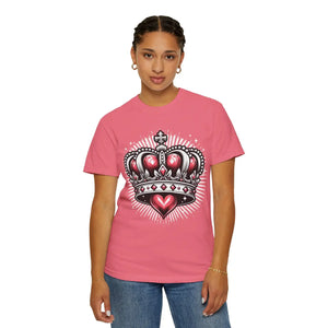 Soft Unisex Garment-dyed T-shirt Heart Crown Cotton - Dipaliz - T-shirts - s