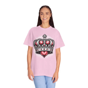 Soft Unisex Garment-dyed T-shirt Heart Crown Cotton - Dipaliz - T-shirts - s
