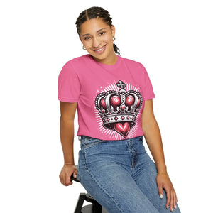 Soft Unisex Garment-dyed T-shirt Heart Crown Cotton - Dipaliz - T-shirts - s