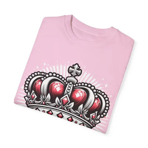 Heart Crown Unisex Garment-dyed T-shirt Pink Graphic Tee - Dipaliz - T-shirts