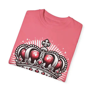Heart Crown Unisex Garment-dyed T-shirt Pink Graphic Tee - Dipaliz - T-shirts
