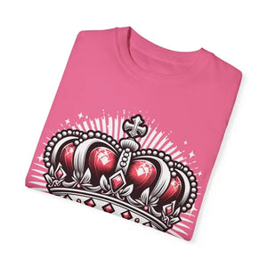 Heart Crown Unisex Garment-dyed T-shirt Pink Graphic Tee - Dipaliz - T-shirts