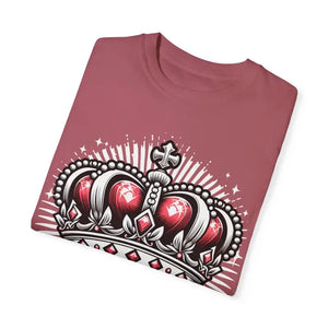 Heart Crown Unisex Garment-dyed T-shirt Pink Graphic Tee - Dipaliz - T-shirts