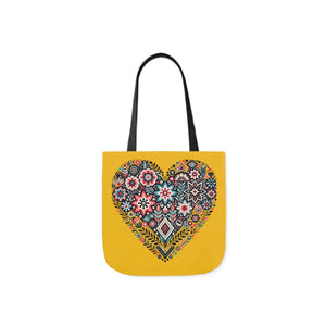 Chic Flowers Canvas Tote - Heart Design Everyday Bag - Dipaliz - Bags