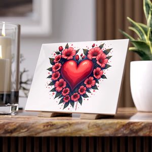 Vibrant Heart Ceramic Photo Tile – 6x6 Floral - Dipaliz - Wall Tiles