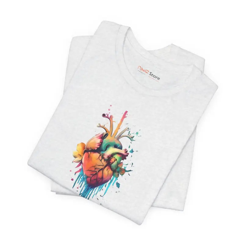 Heart and Flowers Unisex Short Sleeve Tee - T-shirt