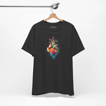 Heart and Flowers Unisex Short Sleeve Tee - T-shirt