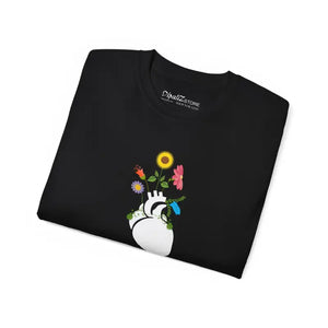Heart with Flowers Ultra Cotton Tee - Mesmerizing Design - Dipaliz - T-shirts