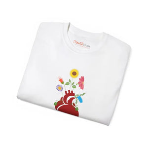 Heart with Flowers Ultra Cotton Tee - Mesmerizing Design - Dipaliz - T-shirts