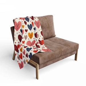 Heart Leaves Fleece Blanket Cozy – Arctic - Dipaliz - Blankets