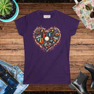 Soft Women’s Softstyle Tee - Musical Heart Design - Dipaliz - T-shirts