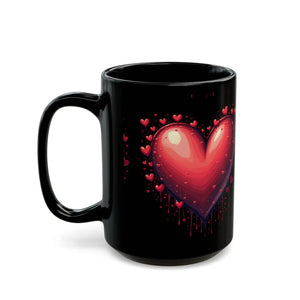 Artistic Black Ceramic Mug - Paint Dripping 15oz - Dipaliz - Mugs
