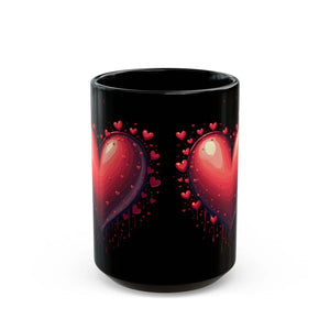 Artistic Black Ceramic Mug - Paint Dripping 15oz - Dipaliz - Mugs