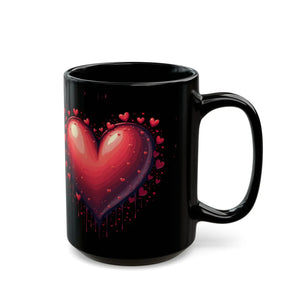 Artistic Black Ceramic Mug - Paint Dripping 15oz - Dipaliz - Mugs