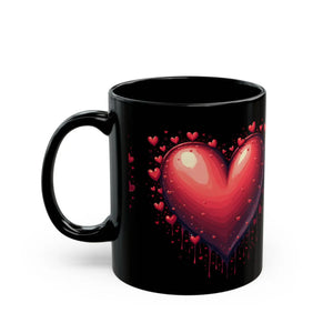 Artistic Black Ceramic Mug - Paint Dripping 15oz - Dipaliz - Mugs