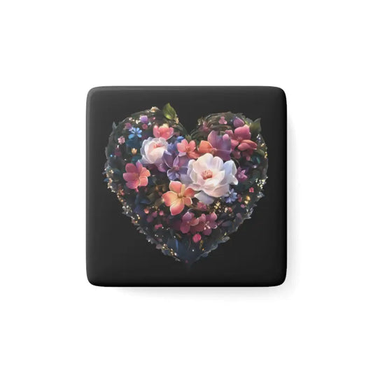 Trendy Heart Porcelain Magnet: Elevate your Fridge Decor! - White / 2’’ x / Square Home Decor