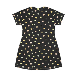Pastel Hearts T-shirt Dress – Organic Cotton - Dipaliz - Dresses