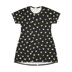 Pastel Hearts T-shirt Dress – Organic Cotton - Dipaliz - Dresses