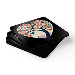 Heart Shaped Tree Corkwood Coaster Set - Dipaliz - Coasters