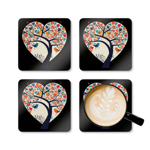 Heart Shaped Tree Corkwood Coaster Set - Dipaliz - Coasters