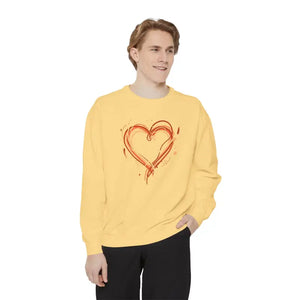 Sweatshirt - Heart Sketch - Painterly Graphic Crewneck - Dipaliz