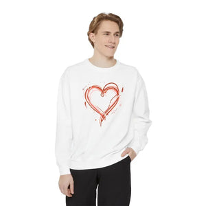 Sweatshirt - Heart Sketch - Painterly Graphic Crewneck - Dipaliz