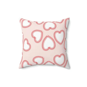 Hearts Print Polyester Square Pillow - Vibrant Pop of Color - Dipaliz - Throw Pillows