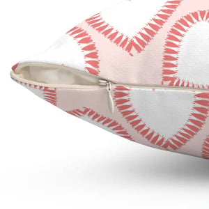 Hearts Print Polyester Square Pillow - Vibrant Pop of Color - Dipaliz - Throw Pillows