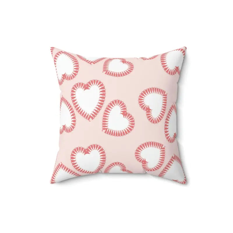 Hearts Print Polyester Pillow – Ultimate Valentine’s Day Cozy Decor - 16’’ × Home